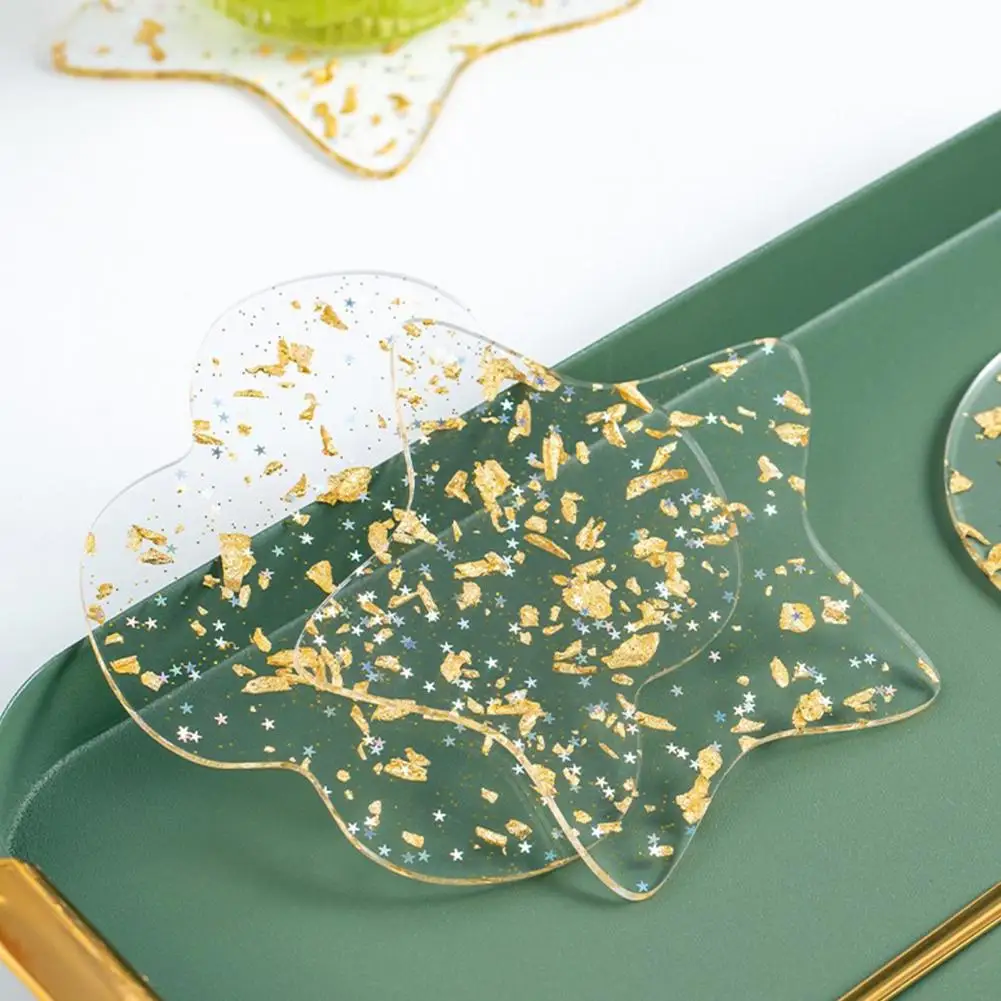 Подставки в наборе милые подставки для чашек роскошные из акриловой золотой