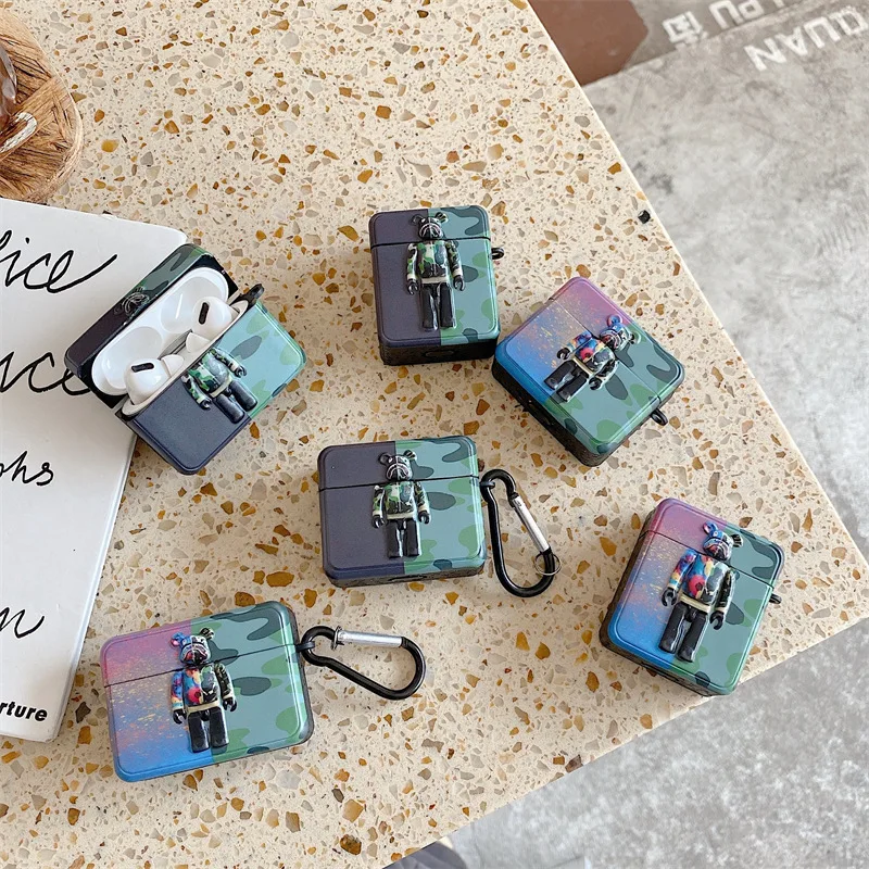 

Square Camouflage Bear 2021 AirPods 3 Case Apple AirPods 2 Case Cover AirPods Pro Case IPhone Earbuds Accessories AirPod Case