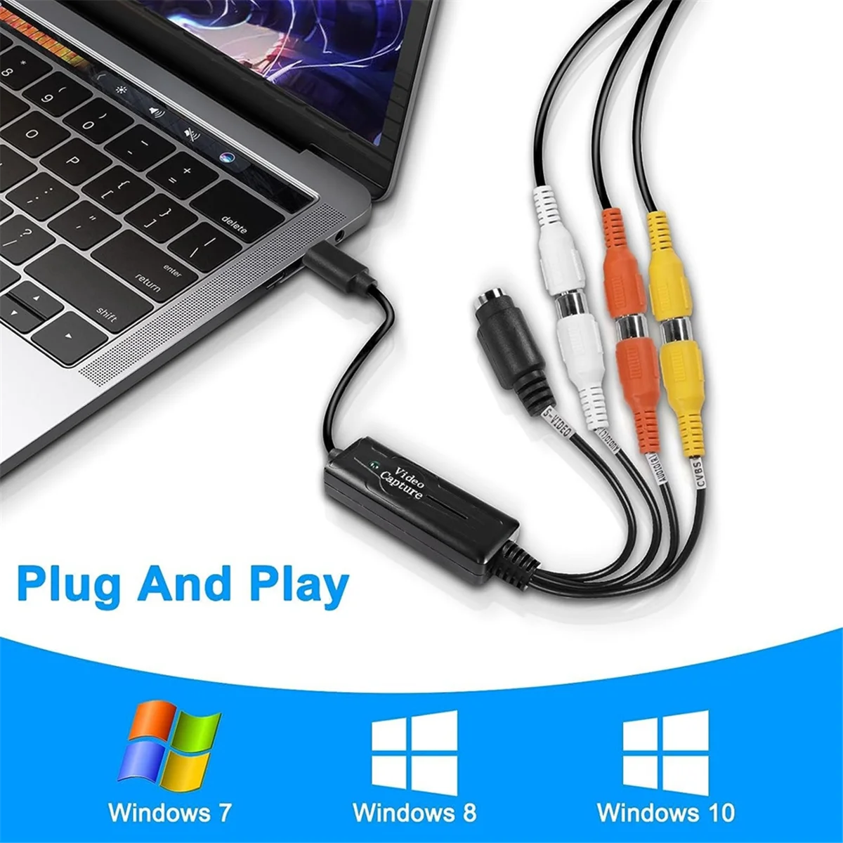 Преобразователь видеокарты RCA AV-USB C адаптер для захвата видео 1 канал AV NTSC PAL Video S