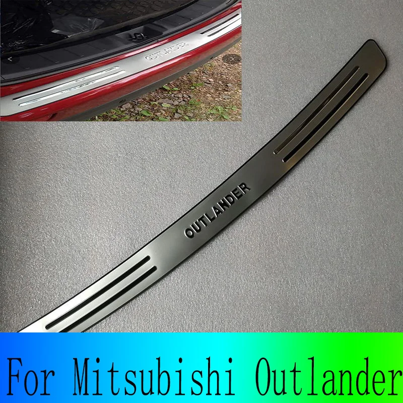 For Mitsubishi Outlander Rear Bumper Car Protect Sticker Pads Door Edge Protection Products Chromium Styling Stainless Steel