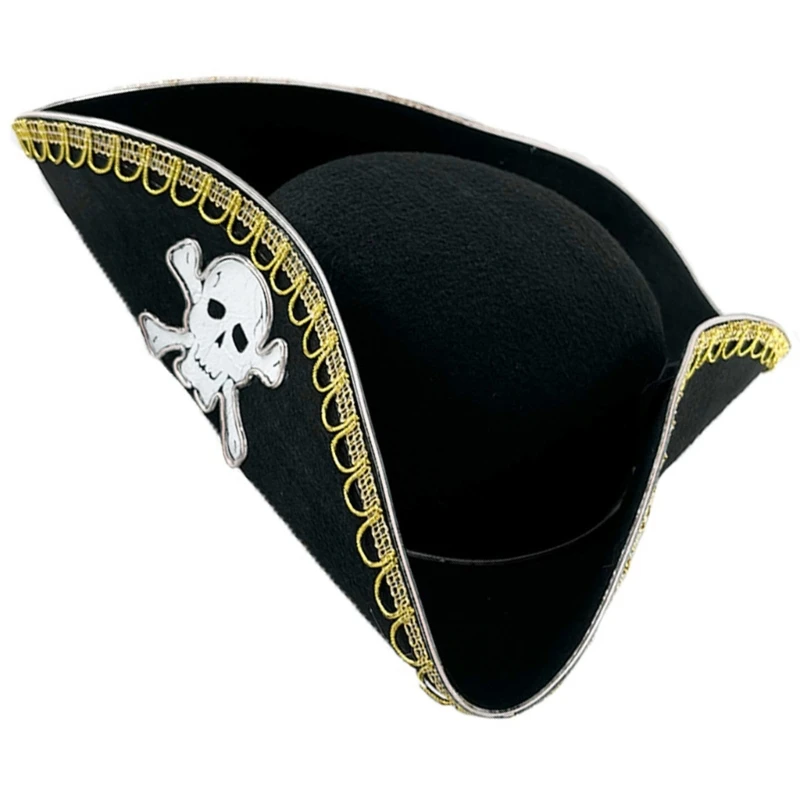 Карнавальная шляпа для мальчиков и девочек трехугольная пиратская светящаяся