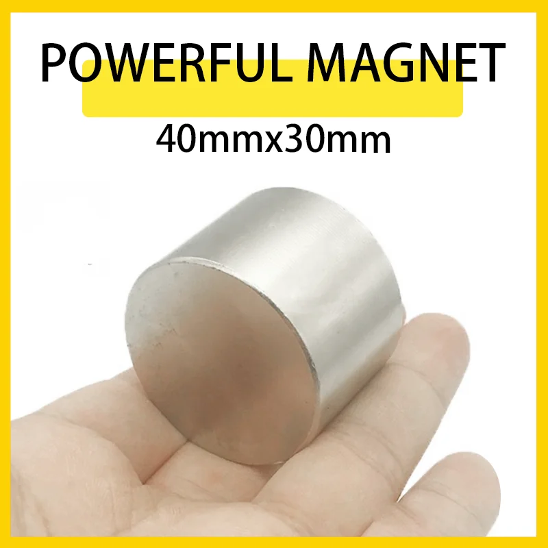 

1PC 40x30mm Round Neodymium Magnet Rare Earth Strong Powerful Permanent Fridge NdFeB Magnets DISC 40mm x 30mm 40*30mm