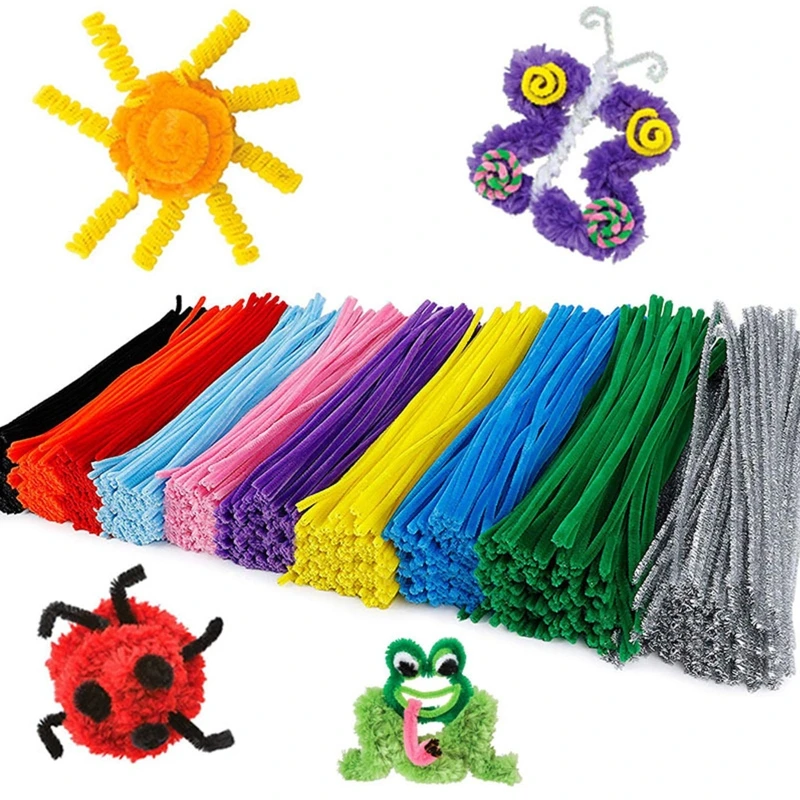 

100 Pcs Pipe Cleaners Pom Poms Craft Wiggle Finger Training Self Adhesive Assorted Colors Assorted Sizes for Art Craft Dropship