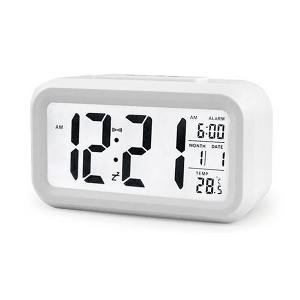 

Alarm Clocks Clock Home LED Snooze Function Time Temperature 13.6*7.8*4.6cm Alarm Clock Day/Night 1pcs Brand New