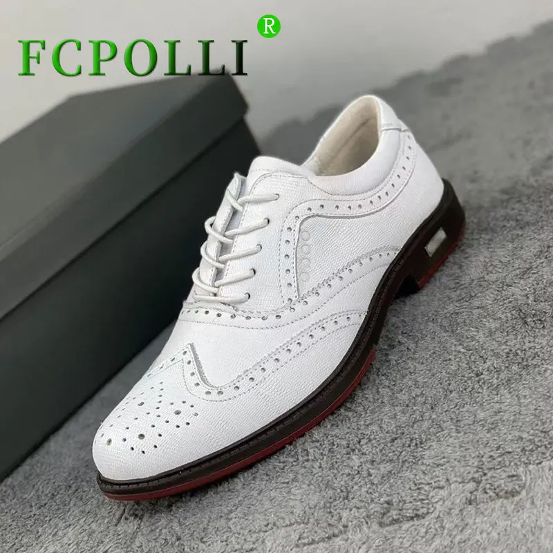 Fcpolli Golf Shoes for Men Designer White Sport Shoes Mens Anti Slip Man Golf Training Luxury Brand Walking Shoes Golf Sneakers