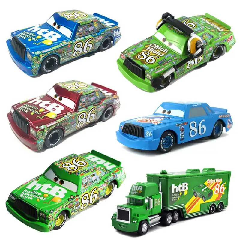 6 Стиль Чик Хикс Дисней Пиксар Автомобили 2 3 Металлик Металлический слиток 1:55 Молния Маккуин Круз Джексон Дети Игрушки Для Детей Подарок Мальчик