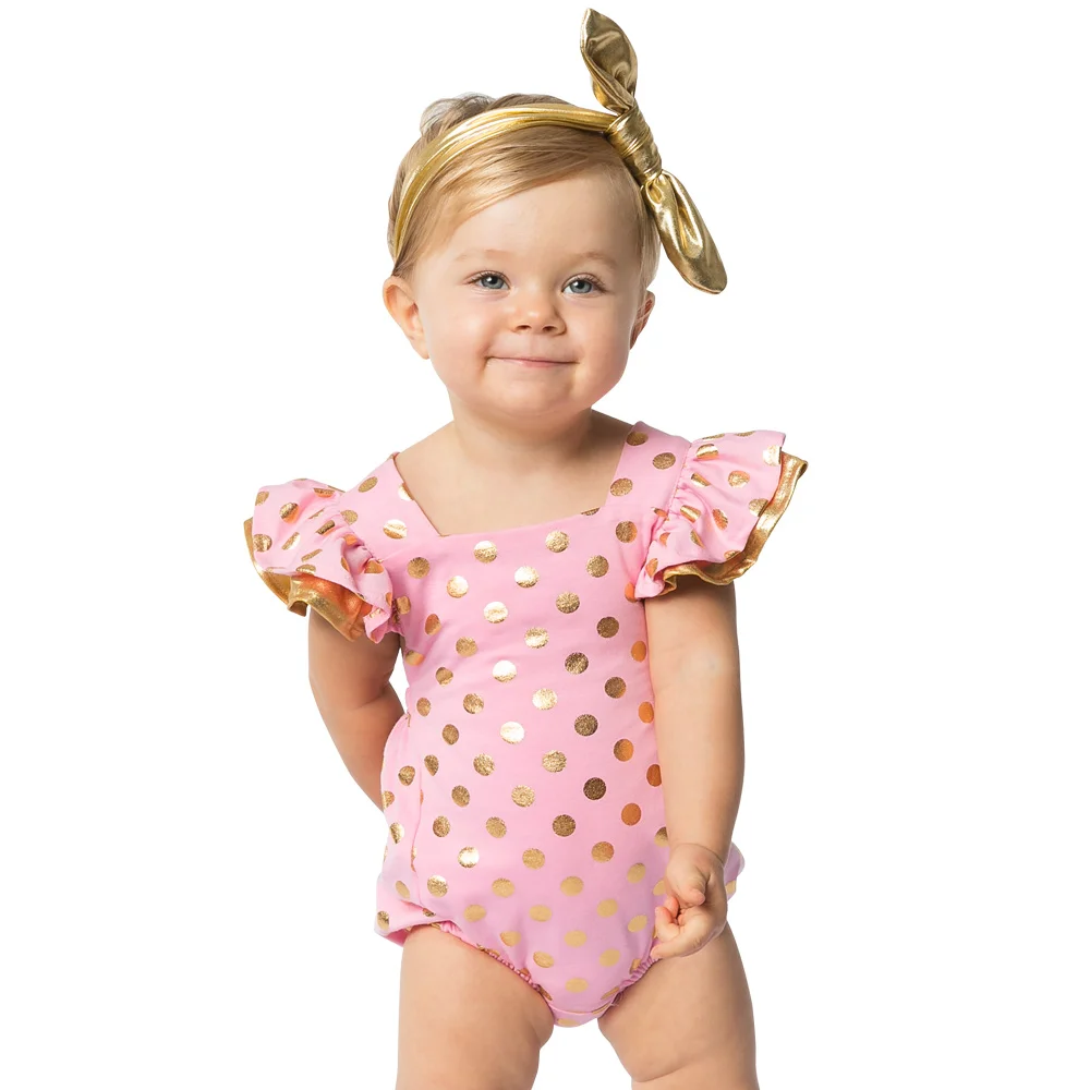 Одежда для новорожденных в горошек детская одежда девочек + повязка на голову