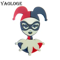 yaologe acrylic circus clown brooches for women fashion cartoon badges jewelry on clothes party office brooch pin gifts