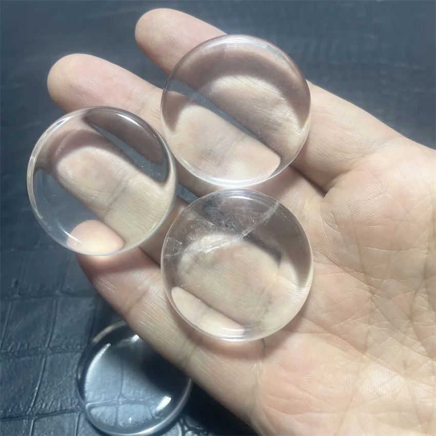 Натуральный камень прозрачный кристалл большая круглая ладонь искусственный