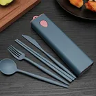 Герметичный Ланч-бокс 800-1000 мл, посуда, экологически чистые прямоугольные ножи из пшеничной соломы для микроволновки, вилки, ложки, палочки для еды