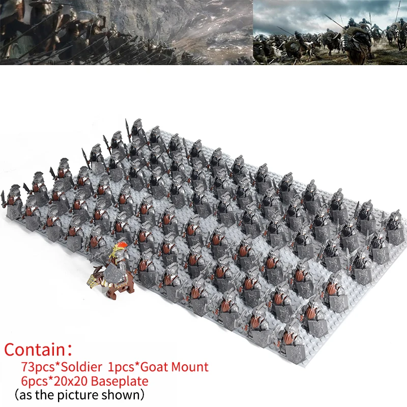 Soldier Orcs Army Castle Figures Armor Guard Warrior Archer Medieval Dol Amroth Knights Building Blocks Bricks Accessories A