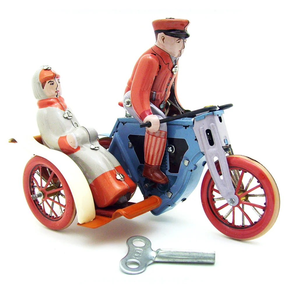 

1PC Rickshaw Clockwork Human Tricycle Adornment for Kids Children Adults