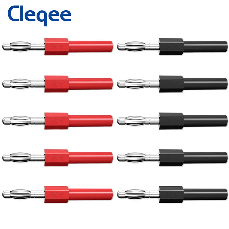 Cleqee P7021 10 шт. 4 мм банановый штекер на 2 разъемы для тестовых щупов динамиков