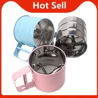 1 pcs stainless steel mesh sieve cup handheld flour shaker cocoa powder sieve bake tool cake utensils kitchen tools accessories