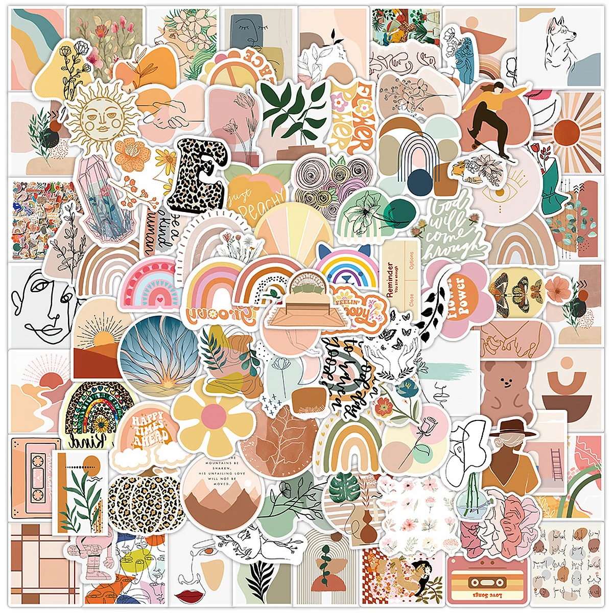 

200 шт., водонепроницаемые стикеры в стиле бохо для бутылок с водой