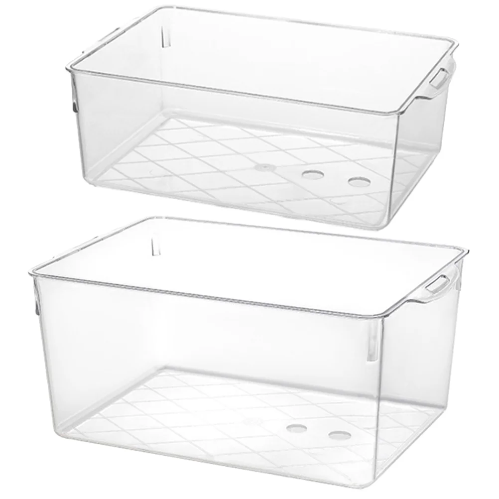 

2pcs Indoor Multifunctional Office Home Clear Storage Box Book Storage Bin Classroom Book Bins Storage Containers Storage Case