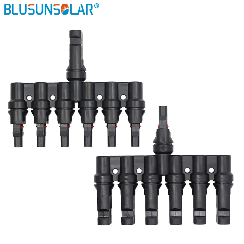 

wholesale 500 Pairs/Lot IP67 Waterproof 6 to 1 PV T Branch Connector Cable Adapters Male /Female For Solar PV Systems TF0170