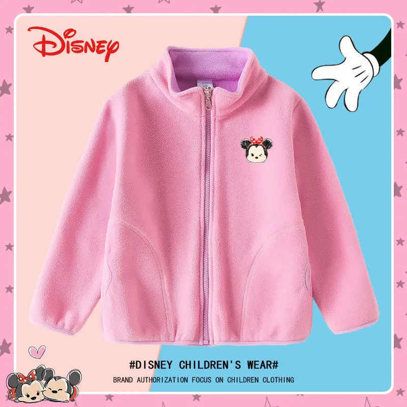 

Disney Jacket Girls' Spring 2023 New Fleece Children's Coat Thickened Thermal Top Girls Coat Kids Jacket 3-14year