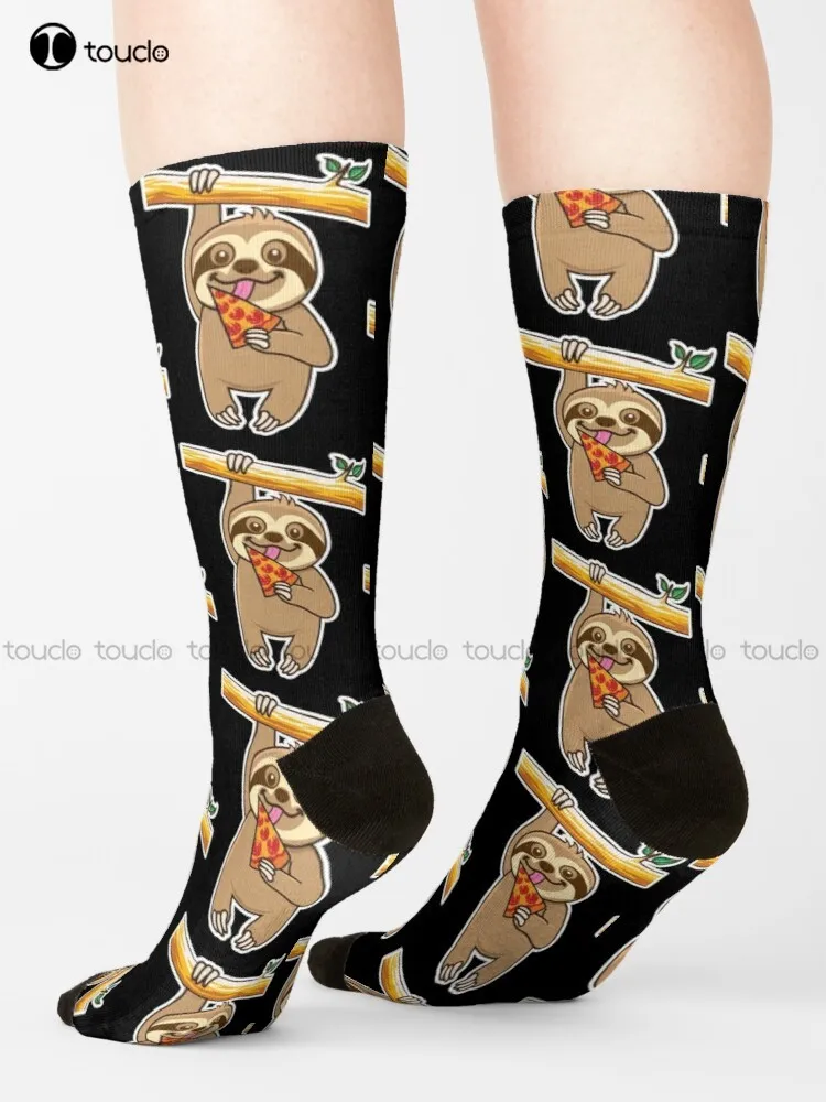 

Sloth Pizza Socks Halloween Socks Street Skateboard Socks Unisex Adult Teen Youth Socks Hd High Quality Harajuku Cartoon Art