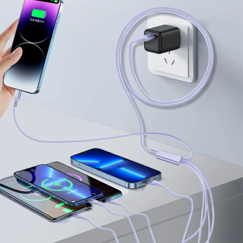 Универсальный зарядный кабель 5 в 1 разветвитель USB на типов C DataSync 6 м дропшиппинг