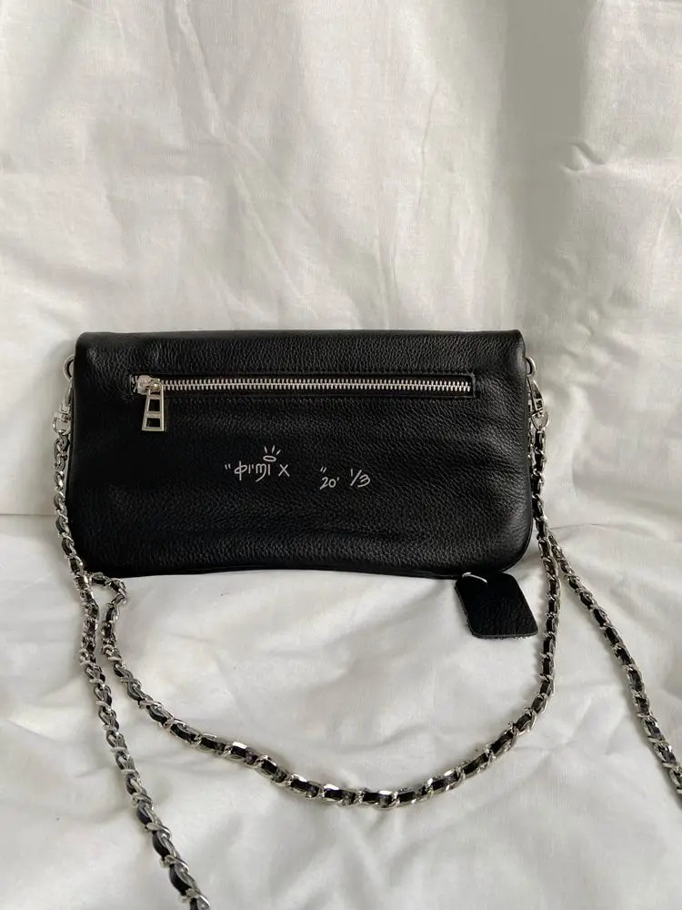 

Женская кожаная сумка через плечо, с двойной цепочкой