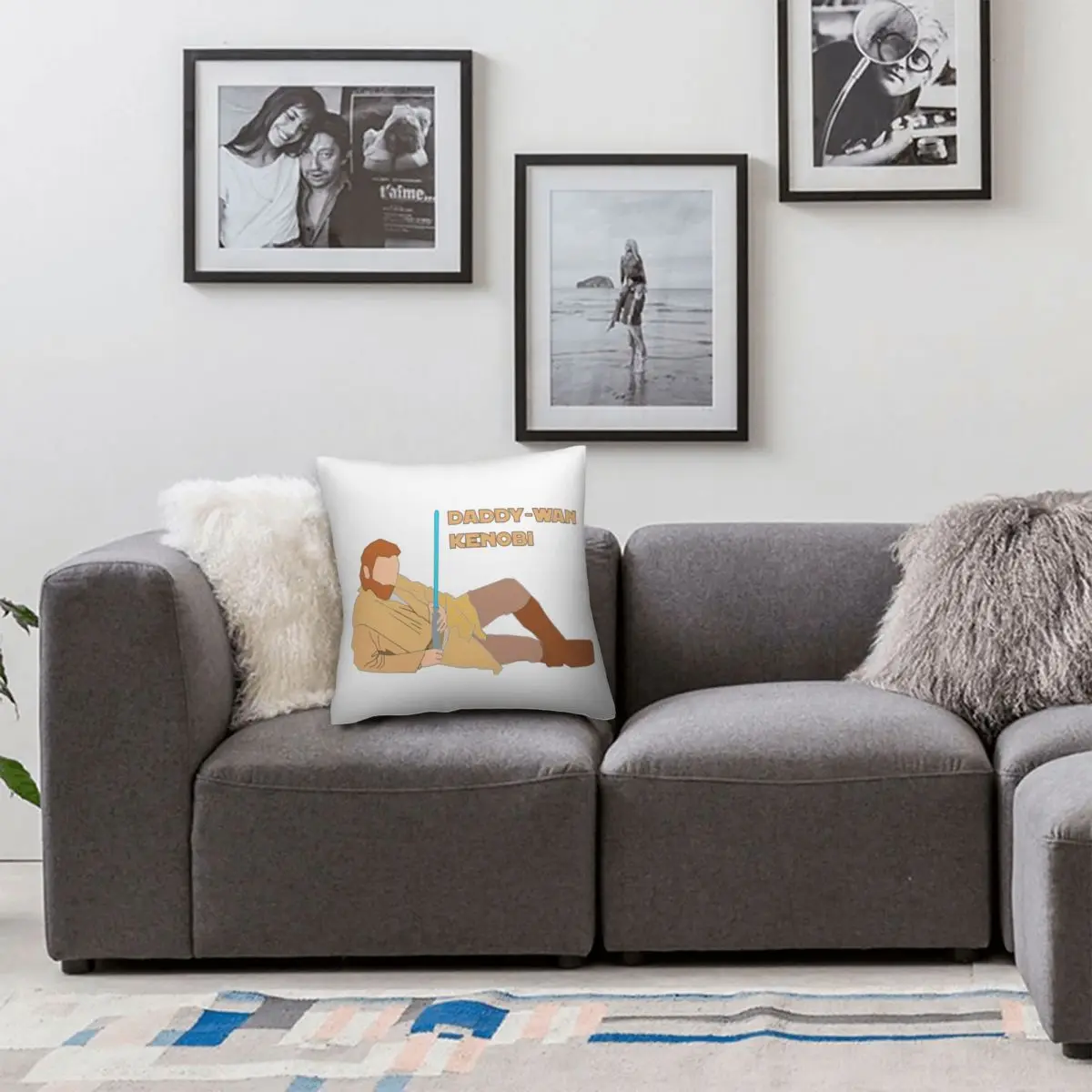 Квадратная подушка DAD-Wan Kenobi искусственная Полиэстеровая льняная бархатная
