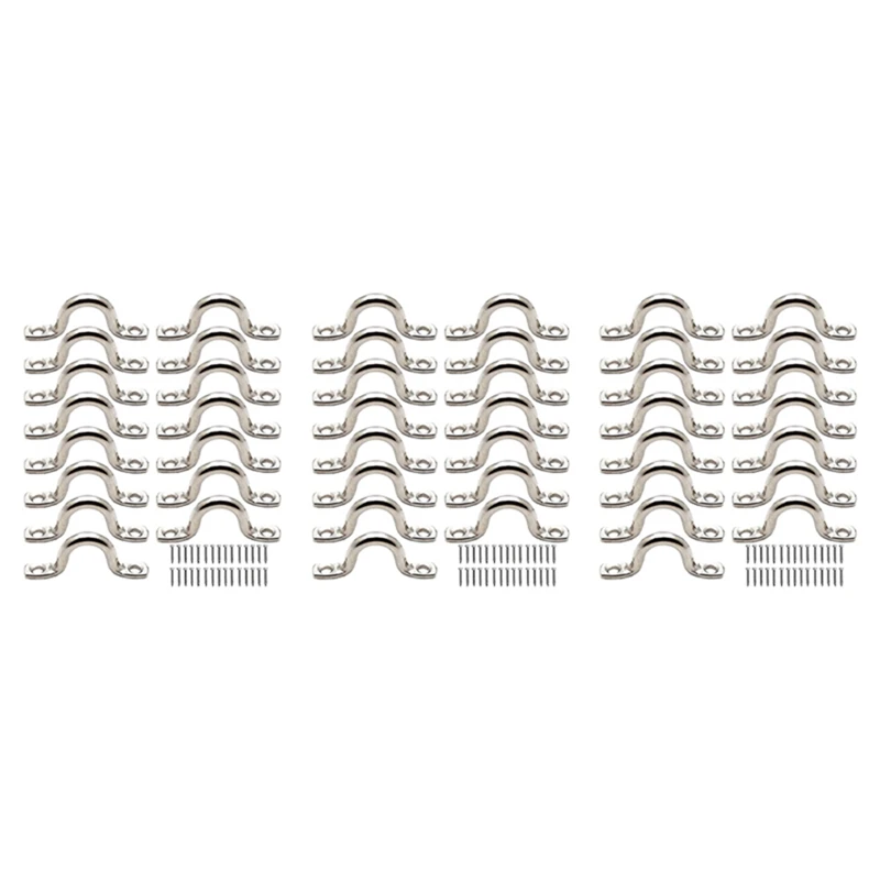 

45Pcs Stainless Steel Peck Plate Eye Plates Ceiling Hook Kayak Eye Plate Kayak Pad For Kayak Canoe, Kayak Canoe Rigging