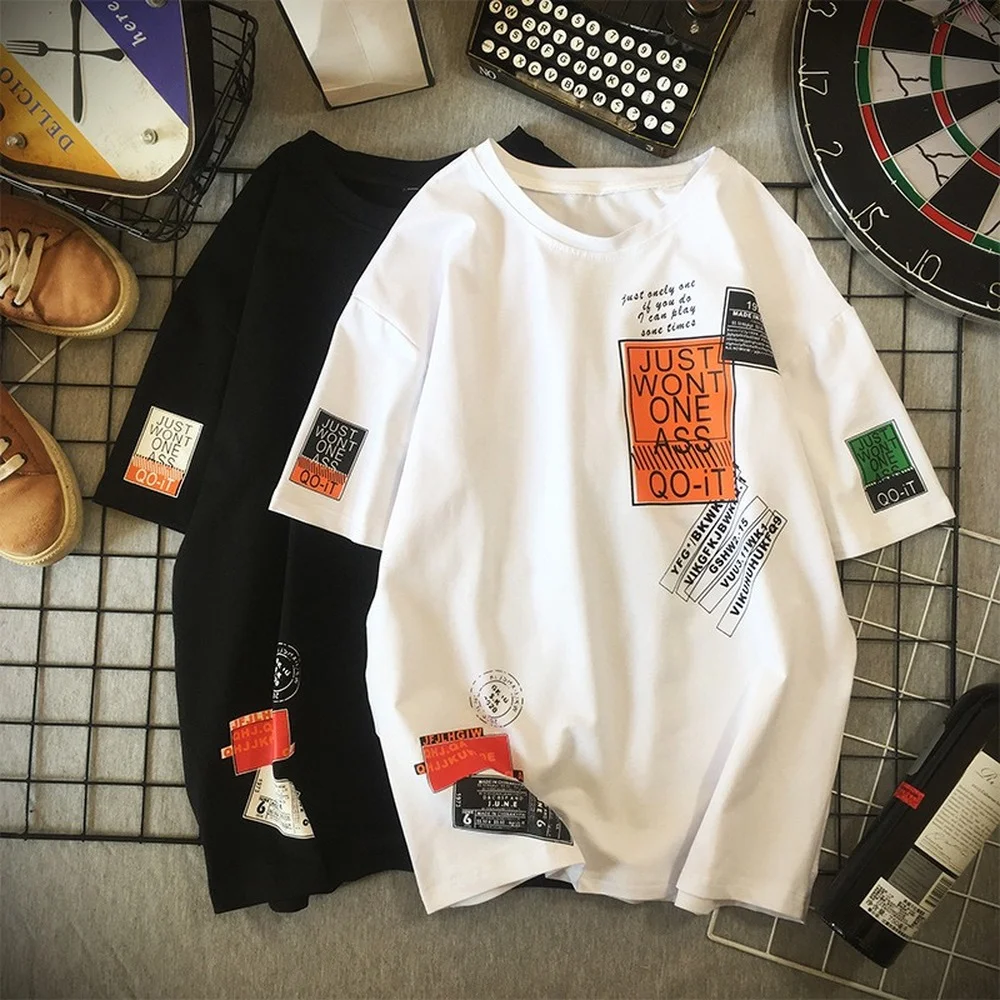 

Printing Tshirt Clothes Shirts Men Men Style O-neck Short Streetwear Harajuku Graphic Japan Shirt Cool Sleeve Summer Tee Breath