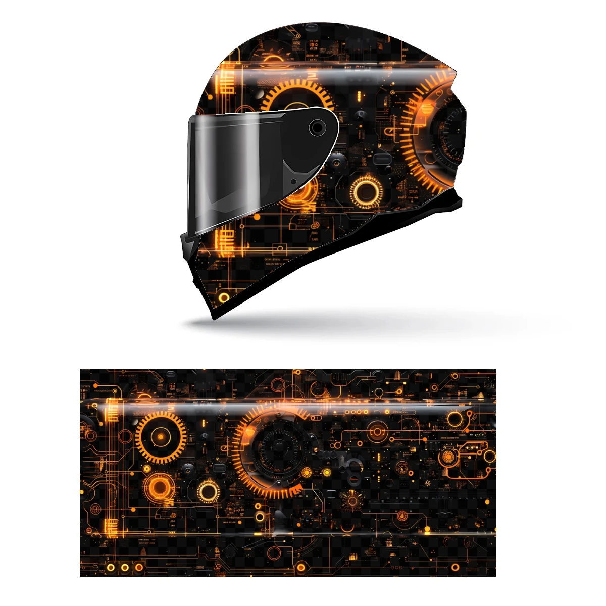 Абстрактная технология полная наклейка на шлем мотоциклетный гонки графическая