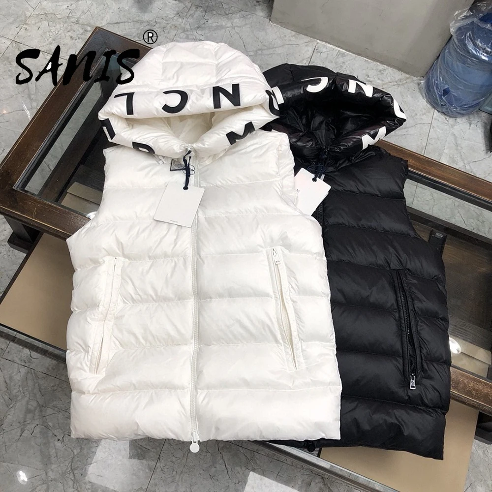 

Luxury Brand Men's Casual Fashion Down Vest Coats Hooded Vests For Women mens jacket men vests vest