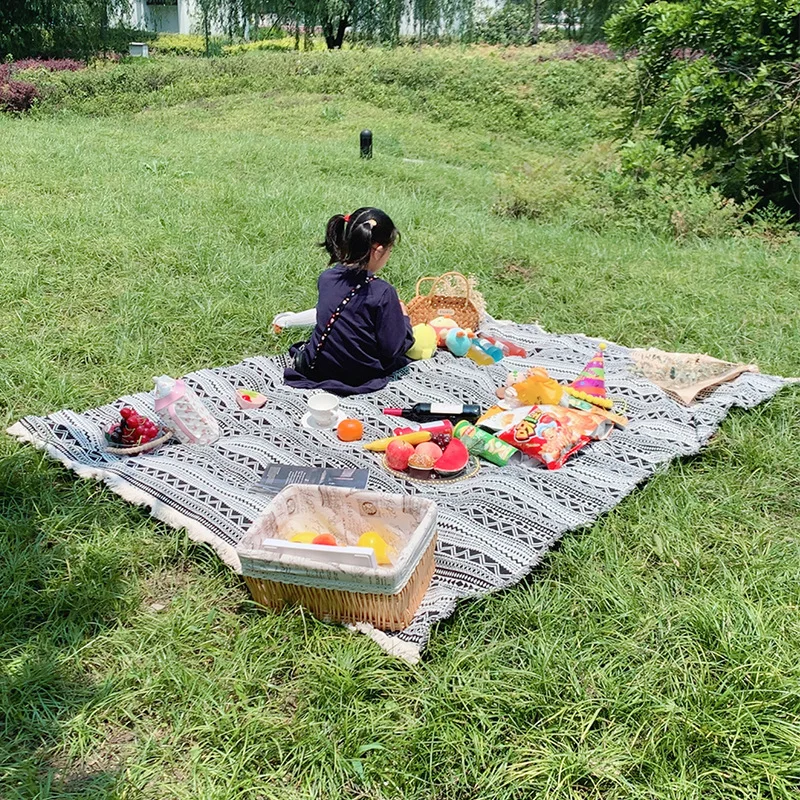 

Retro Ethnic Style Picnic Table Cloth Grass Mat Outdoor Camping Bohemian Picnic Portable Crawling Mat Table Cloth