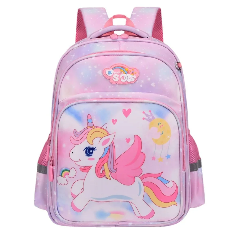 Primary Girls Princess Sweet Pink Unicorn Large Capacity Backpacks New Children Students Cartoon Schoolbags In Kindergarten Hot