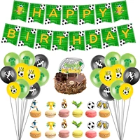 football themed birthday party supplies 31pcs football themed balloons kit including happy birthday banner balloons cake toppers