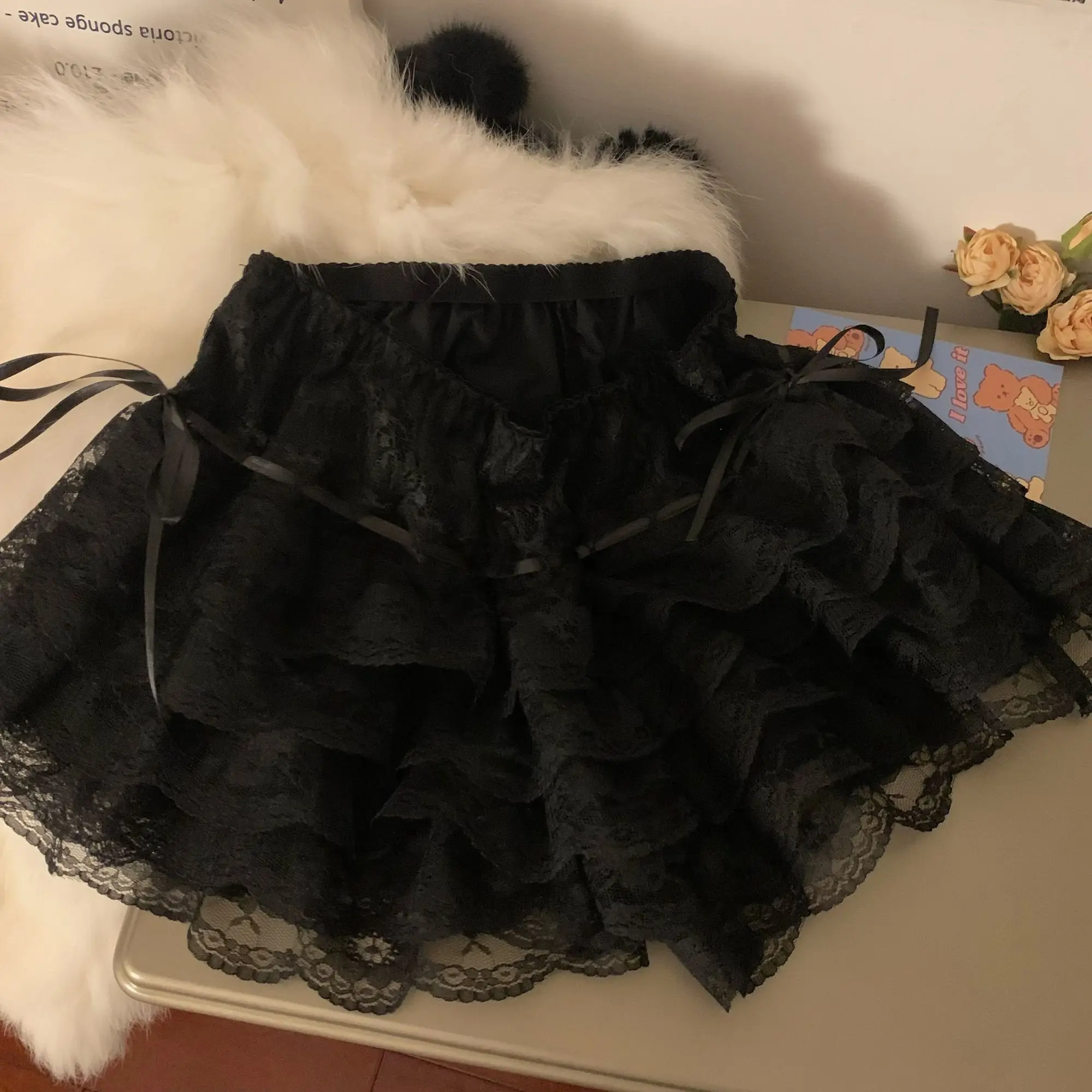 Женские кружевные брюки-кюлоты летние брюки с тыквой нескользящая юбка защитные