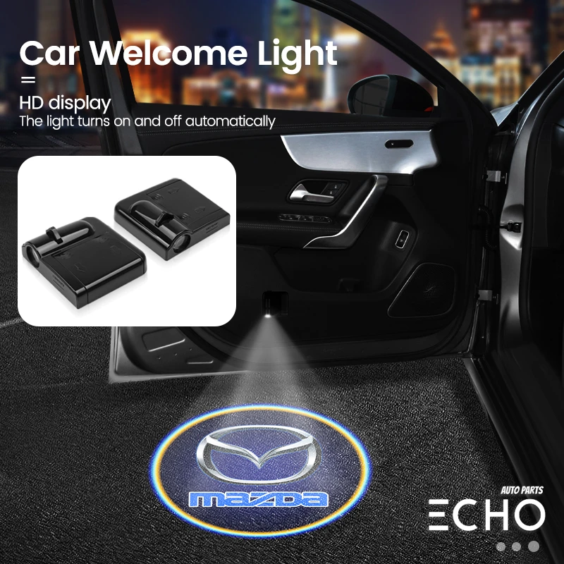 

2pcs HD Wireless Car Door Welcome Light LED Wireless Projector Lamp For Mazda 323 Cx-5 2 4 5 6 7 8 Cx5 Cx3 Cx30 Mazda 3 626 Rx8