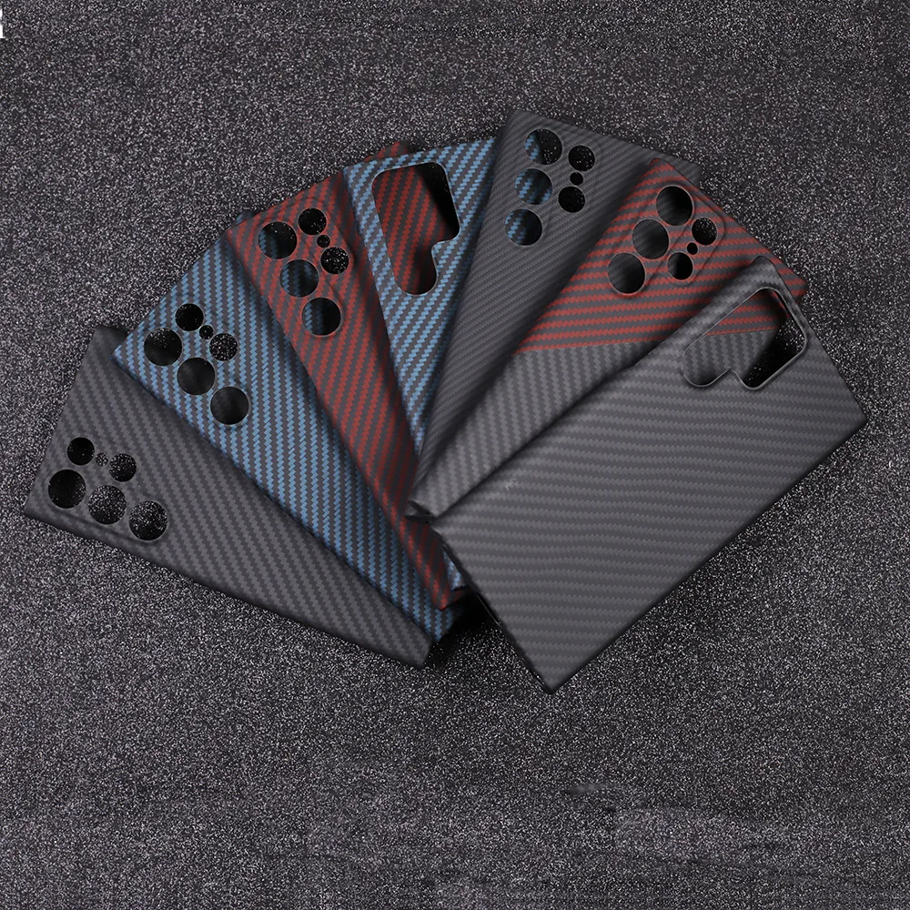 

Amstar Dual Color Carbon Fiber Lens Protection Phone Case for Samsung Galaxy S22 Ultra Ultra-thin Aramid Fiber S21 Ultra Cover