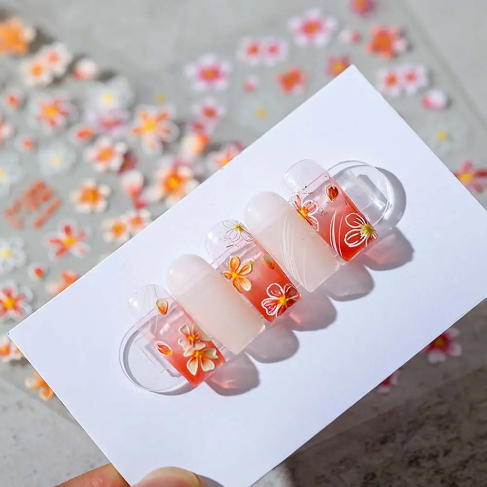 

Embosse Design Bear Self Adhesive 5D Engraved Nail Sticker Floral Nail Foils Nail Art Decoration Cartoon Nail Decals