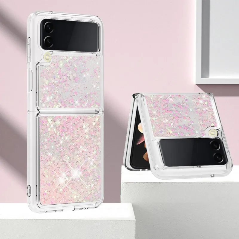 

Quicksand Case For Samsung Galaxy Z Flip 4 3 5G Glitter Cute Folding Shockproof Liquid Phone Cover for Samsung Z Flip 3 Zflip4