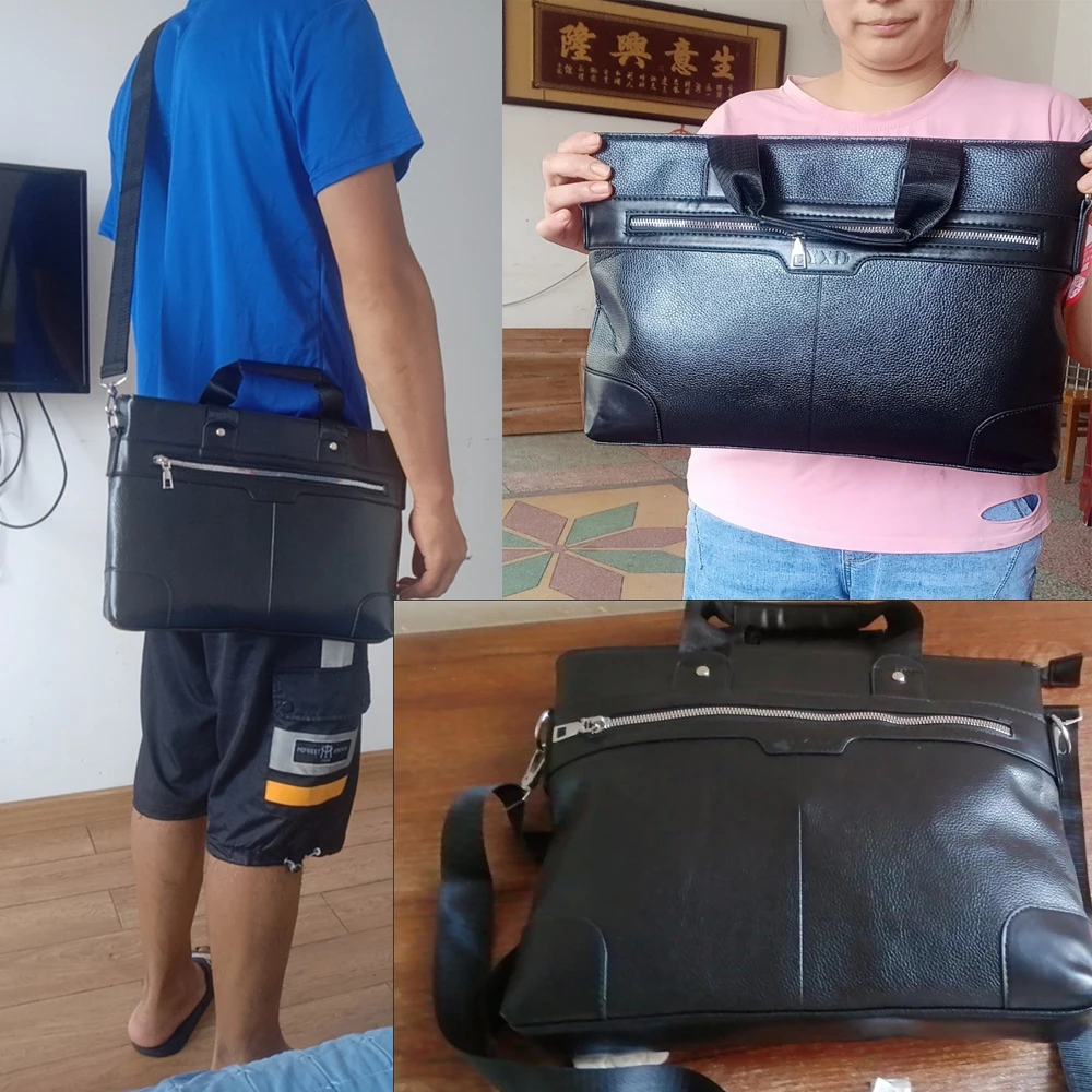 New Large Men's Briefcase Business Bag Handbag For Documents PU Leather Office Men Laptop Bags Shoulder Briefcase Messenger Bags