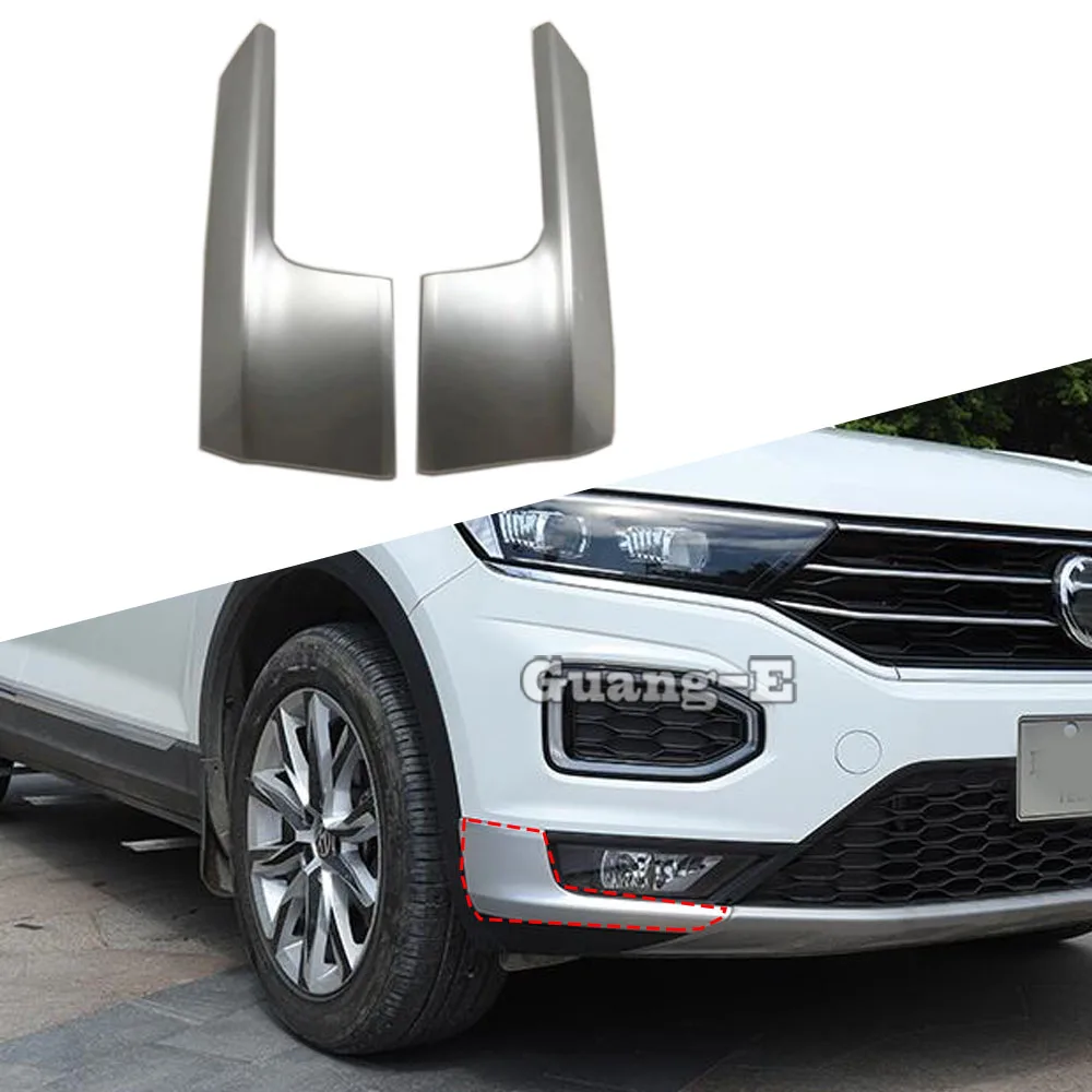 

ABS Chrome Bumper Corner Protection Trim Fog Light Eyelid Eyebrow Strip For Volkswagen VW T-ROC TROC 2017 2018 2019 2020 2021