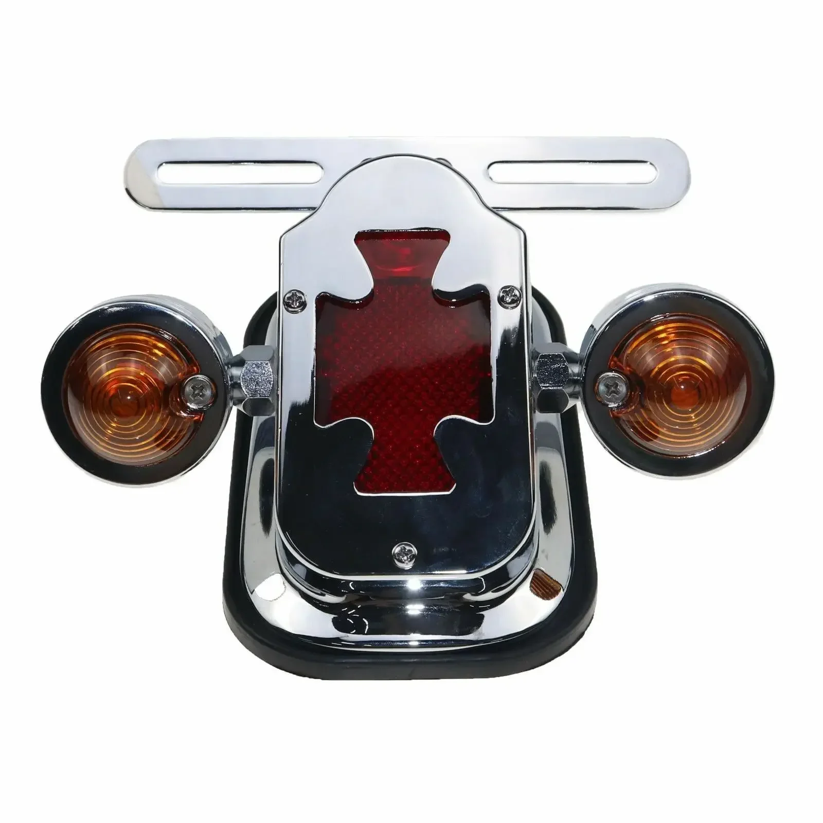 Хромированный указатель поворота с крестообразным хвостом для Harley Cruiser Chopper FLSTN