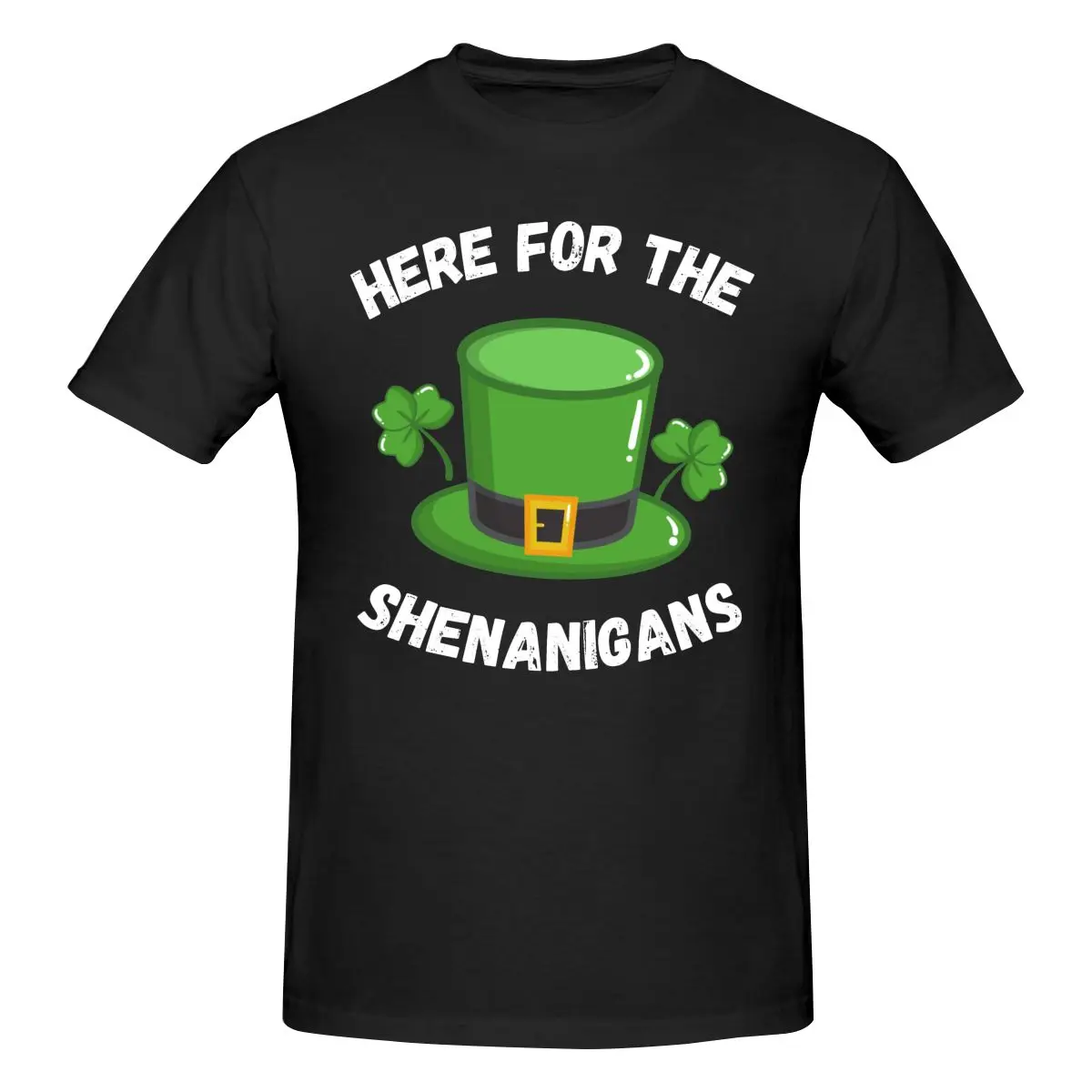 

Here For Shenanigans Funny St Patricks Day Irish Costume T Shirt Cotton Short Sleeve Custom T Shirts For Men