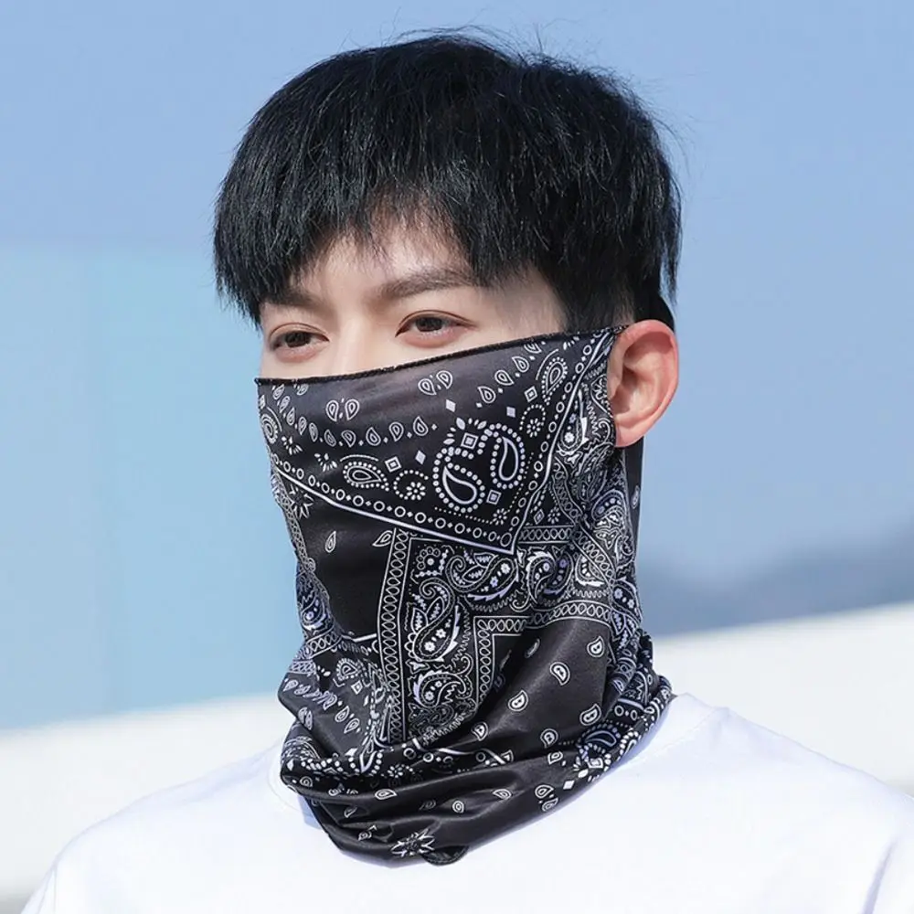 Шарф-балаклава для лица дышащая шелковая бандана эластичная висячая Балаклава