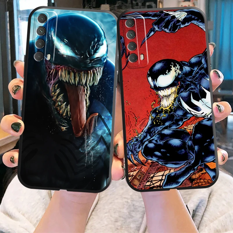 

Marvel Venom Phone Case For Huawei Y7S Y9A Y6 2019 Y7P 2020 Y8S Y7 2019 Y9 2019 Carcasa Silicone Cover Funda Liquid Silicon