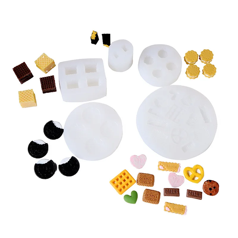 

3D Mini Cookies Silicone Mold DIY Chocolate Cream Sandwich Biscuits Making Baking Tool Desserts Candy Fondant Cake Decor Mould