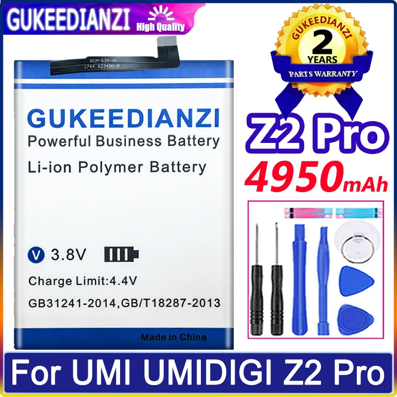 

New Bateria Z 2 Pro 4950mAh Battery For UMI Umidigi Z2 Pro Z2Pro Z 2 Pro Batterie High Capacity Replacement Battery + Free Tools