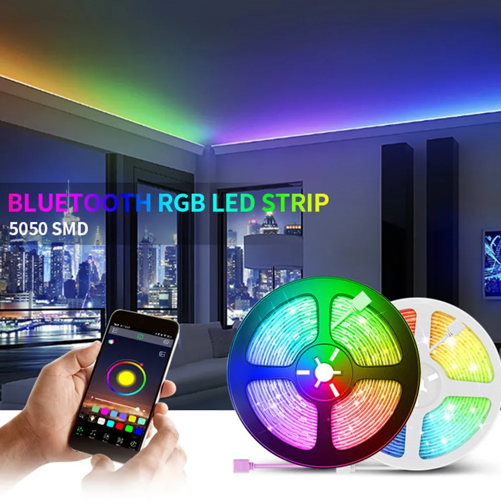 

Водонепроницаемая светодиодная лента, 5 В, USB, 5050 RGB, Bluetooth