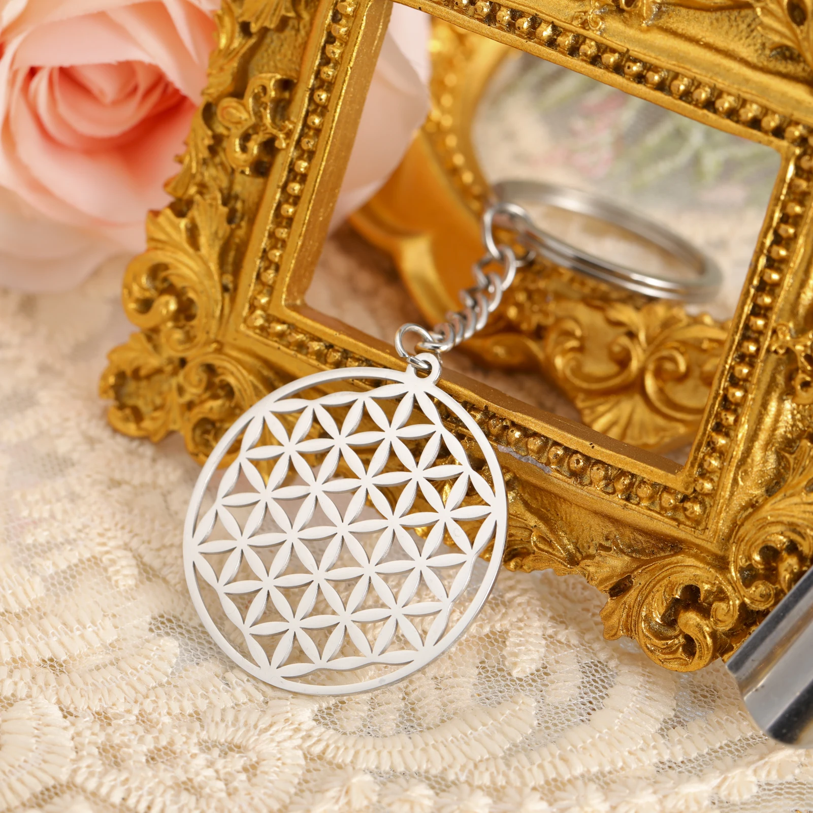 LIKGREAT брелок с подвеской в виде цветка жизни буддийский сакральной геометрией