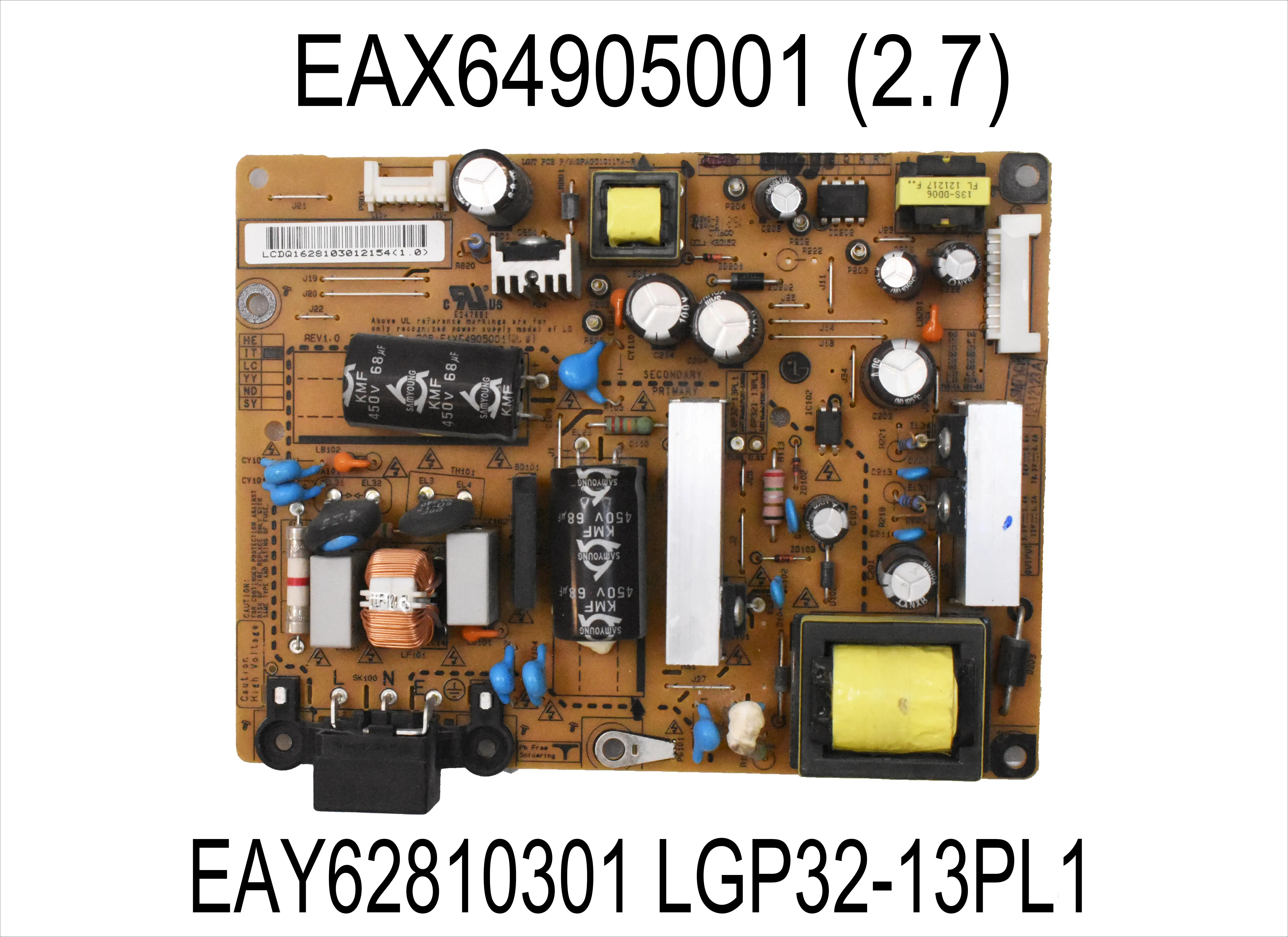 Фото Плата питания EAX64905001 (2,7) EAY62810301 LGP32-13PL1 REV 3.0 для 32LN541V 32LN540B 32LN548C 32LN540V 32LA615V 32LN548C №1