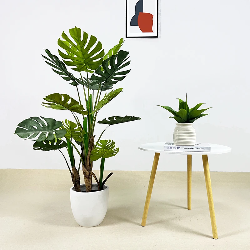 

110-150cm Turtle Back Leaves Artificial Plants Palm Plastic Tree Living Room Office Garden Decoration Tropical Fake Green Plants